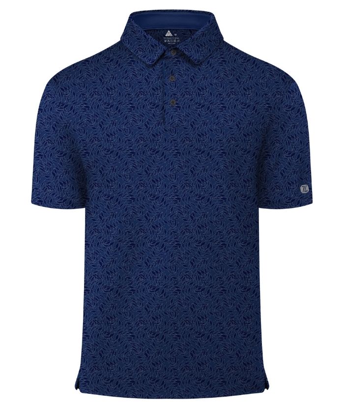 ZITY Men's Button Up Slim Fit Printed Polo Shirt-CUMPO05189