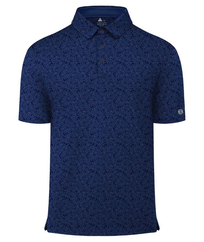 ZITY Men's Button Up Slim Fit Printed Polo Shirt-CUMPO05189