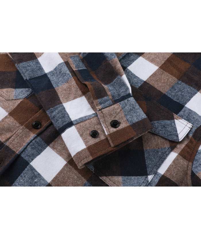 ZITY Men's Button Up Plaid Flannel Shirt-ZPK006183 | Zitysports