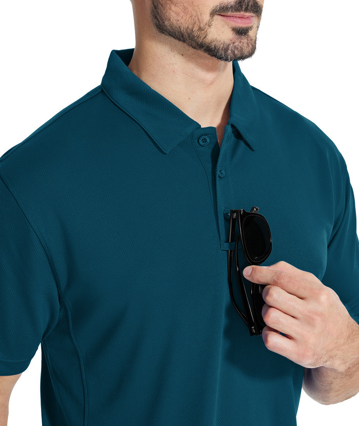 3 Pack Men's Button Up Dri Fit Sports Polo Shirt-CZUHE00101