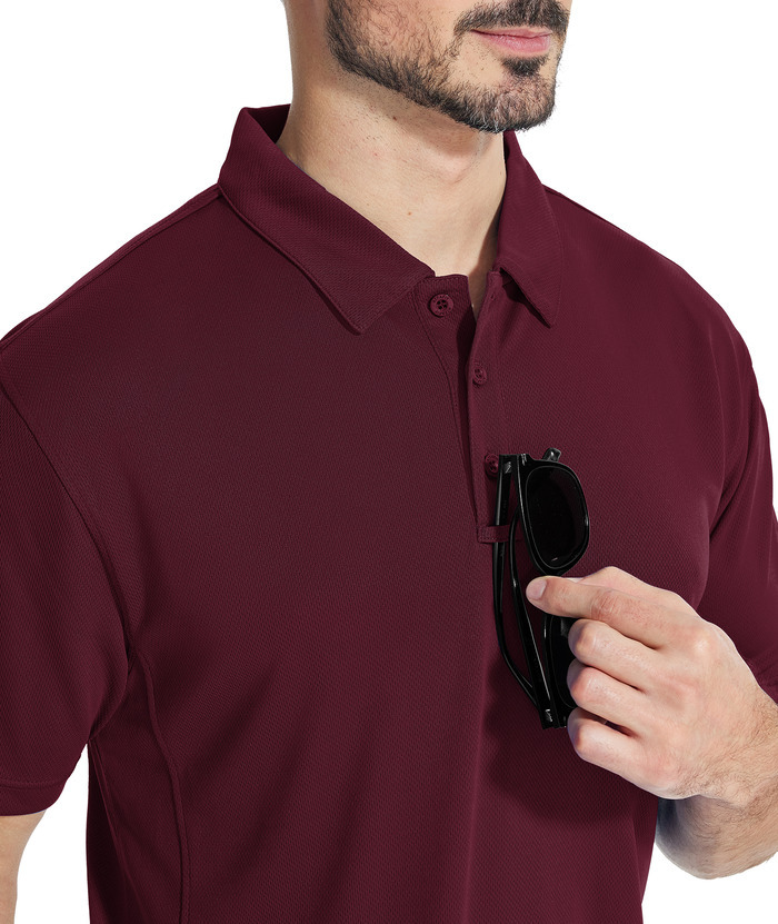3 Pack Men's Button Up Dri Fit Sports Polo Shirt-CZUHE00101