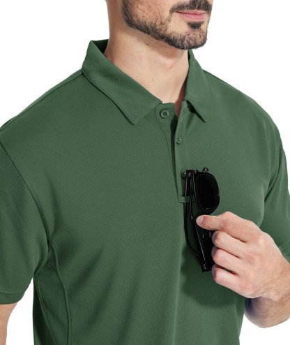 3 Pack Men's Button Up Dri Fit Sports Polo Shirt-CZUHE00101