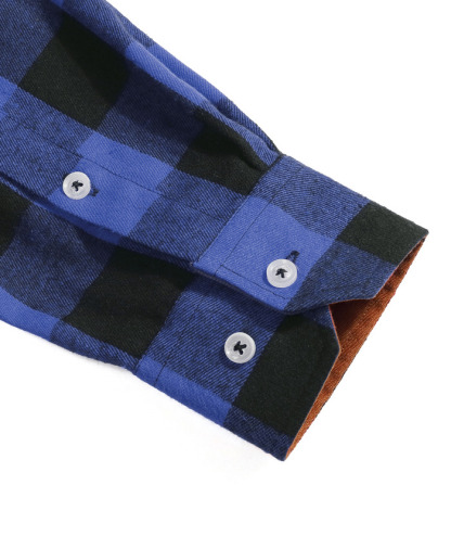 ZITY Men's Plaid Button Up Shirt with Flap Pocket Spring Fall Top-ZPK006565 | Zitysports