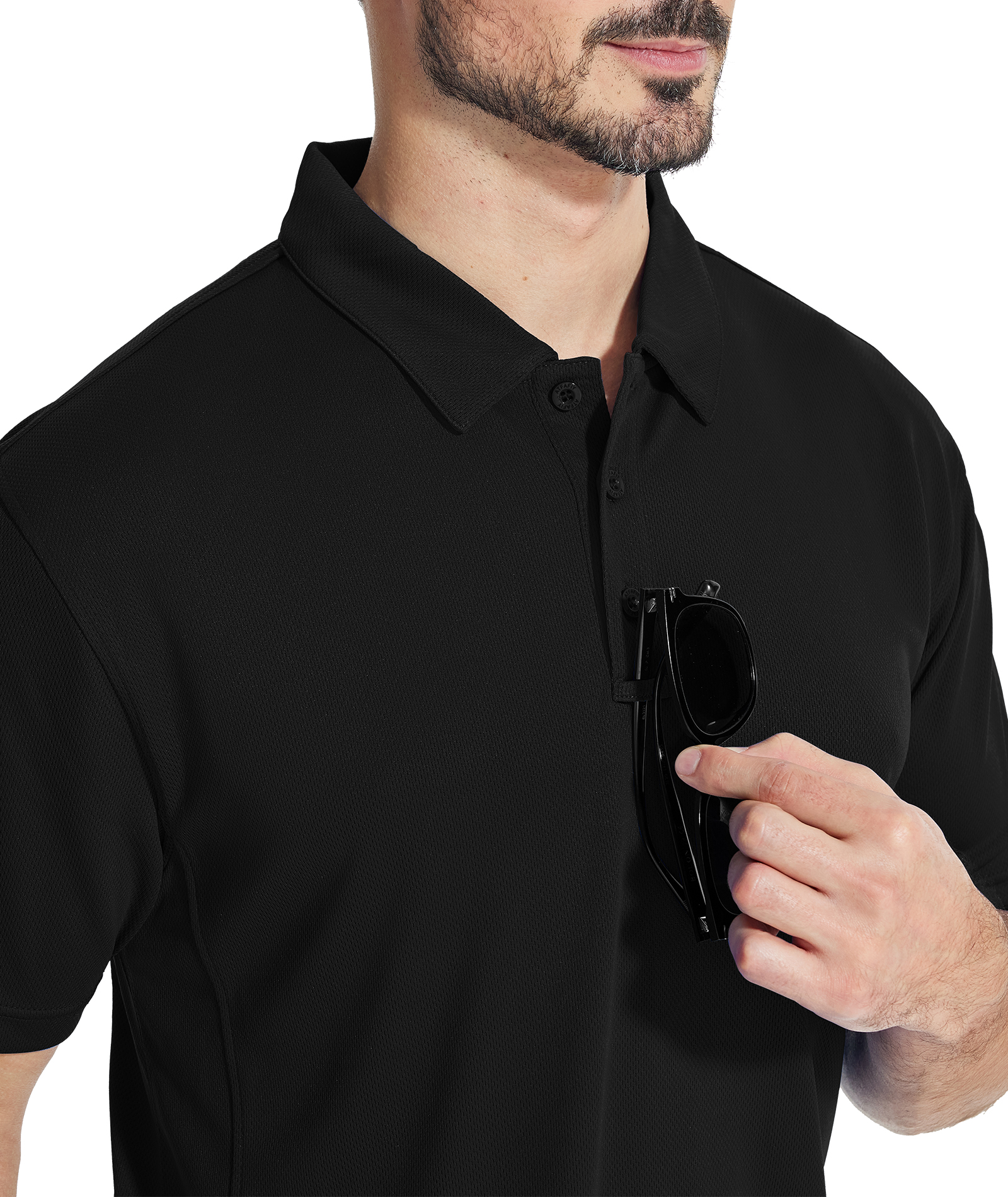ZITY Men's Slim Fit Button Up Golf Polo Shirt-CUMPO03930