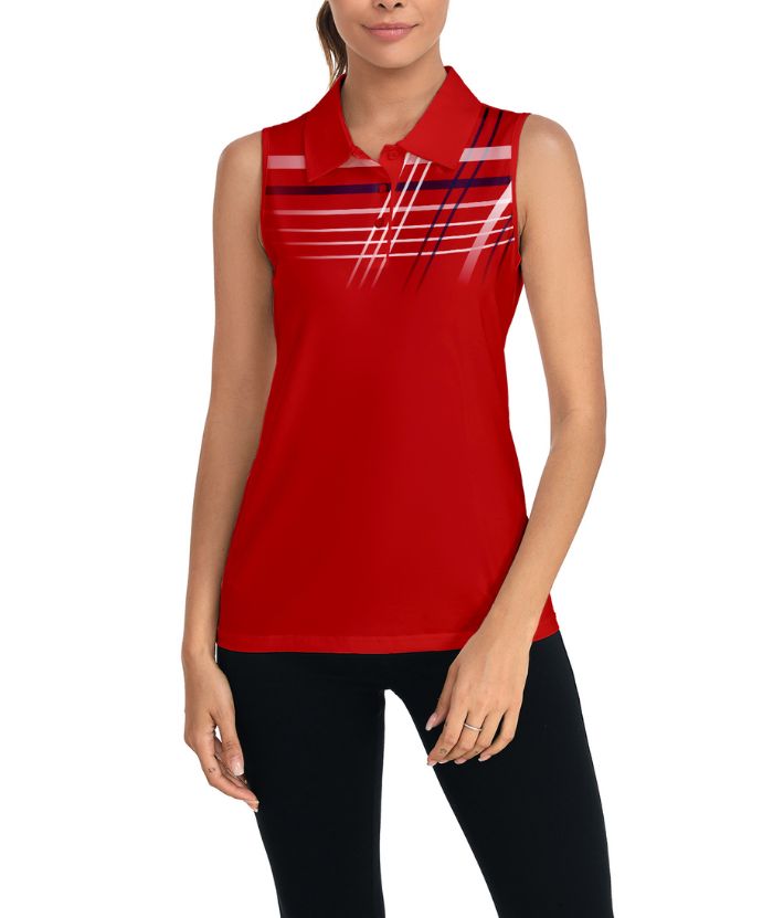 ZITY Women's Over Size Fast Dry Sleeveless Casual Polo Shirt-ZPK001146 | Zitysports