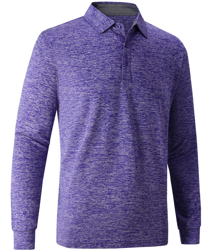 ZITY Men's 3 Button Quick Dry Long Sleeve Performance Polo Shirt-ZPK007158 | Zitysports