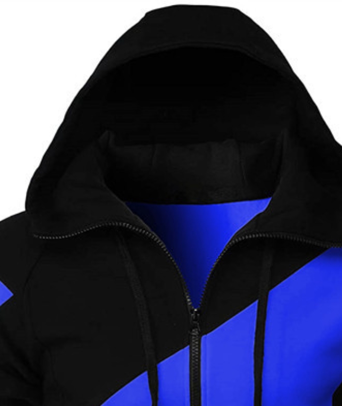 ZITY Men's Color Black Zipper Hooded Long Sleeve Lightweight Hoodie-DUMFH04864 | Zitysports