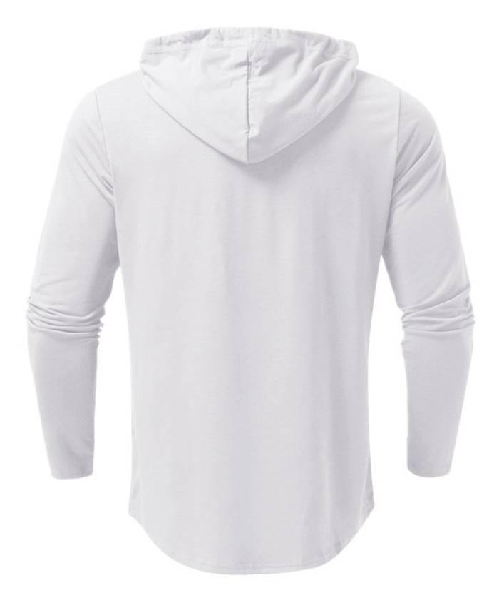 ZITY Men's Lightweight Long Sleeve Button Henley Hoodie-DUMHD04900|Zitysports