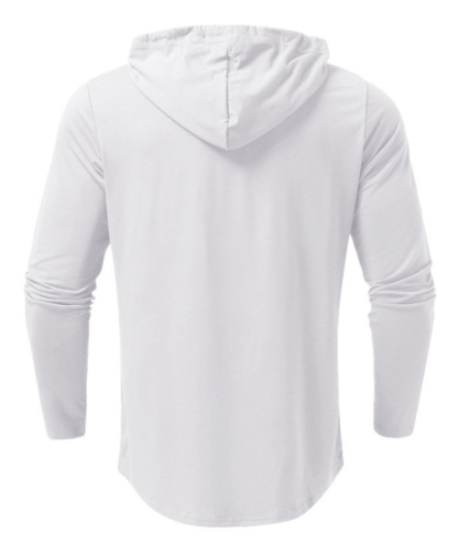ZITY Men's Lightweight Long Sleeve Button Henley Hoodie-DUMHD04900|Zitysports