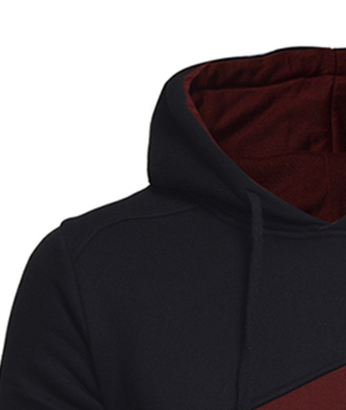 ZITY Men's Long Sleeve Patchwork Color Block Athletic Hoodie-DUMFH04916|Zitysports