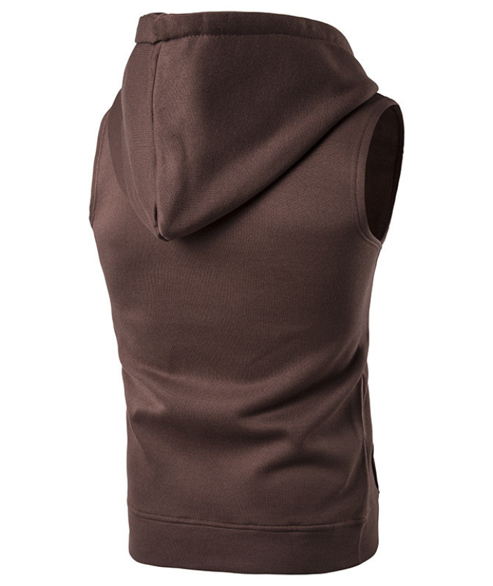 ZITY Men's Zipper Pocket Sleeveless Gym hoodie-DUMMG04965|Zitysports