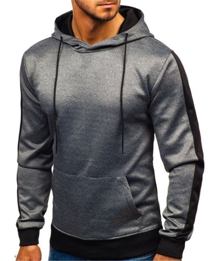 ZITY Men's Plus Size Long Sleeve Solid Color Casual Hoodie-DUMFH04925|Zitysports