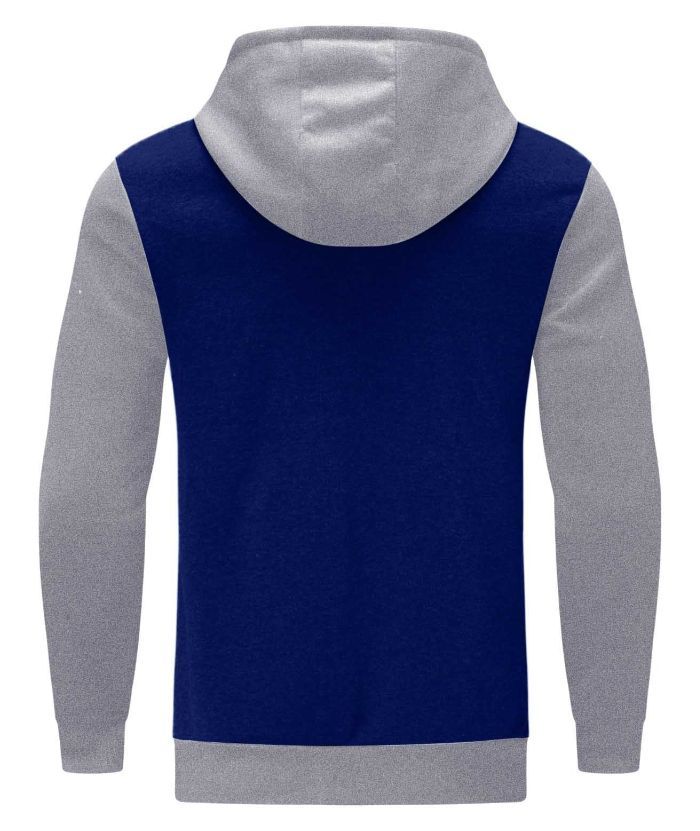 ZITY Men's Polyester Long Sleeve Color Block Full Zip Casual Hoodie-DUMFH04995|Zitysports