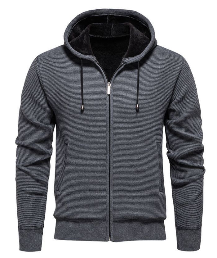 ZITY Men's Casual Warm Fleece Lined Zip Up Hooded Slim Fit Hoodie-DUMCO05038|Zitysports