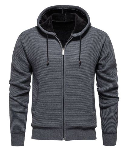 ZITY Men's Casual Warm Fleece Lined Zip Up Hooded Slim Fit Hoodie-DUMCO05038|Zitysports
