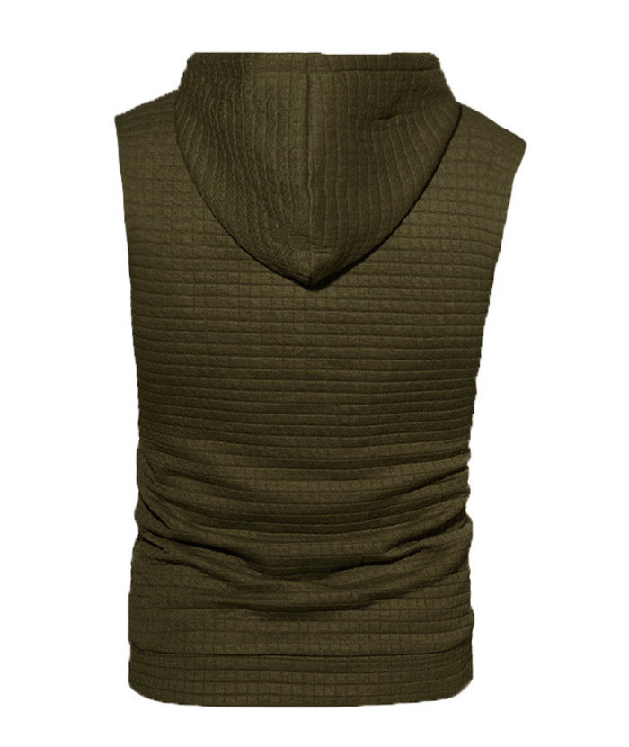 ZITY Men's Plus Size  Solid Color Sleeveless Hoodie-DUMMG05201|Zitysports