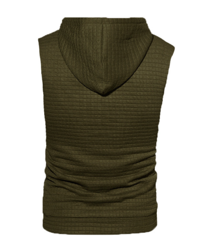 ZITY Men's Plus Size  Solid Color Sleeveless Hoodie-DUMMG05201|Zitysports