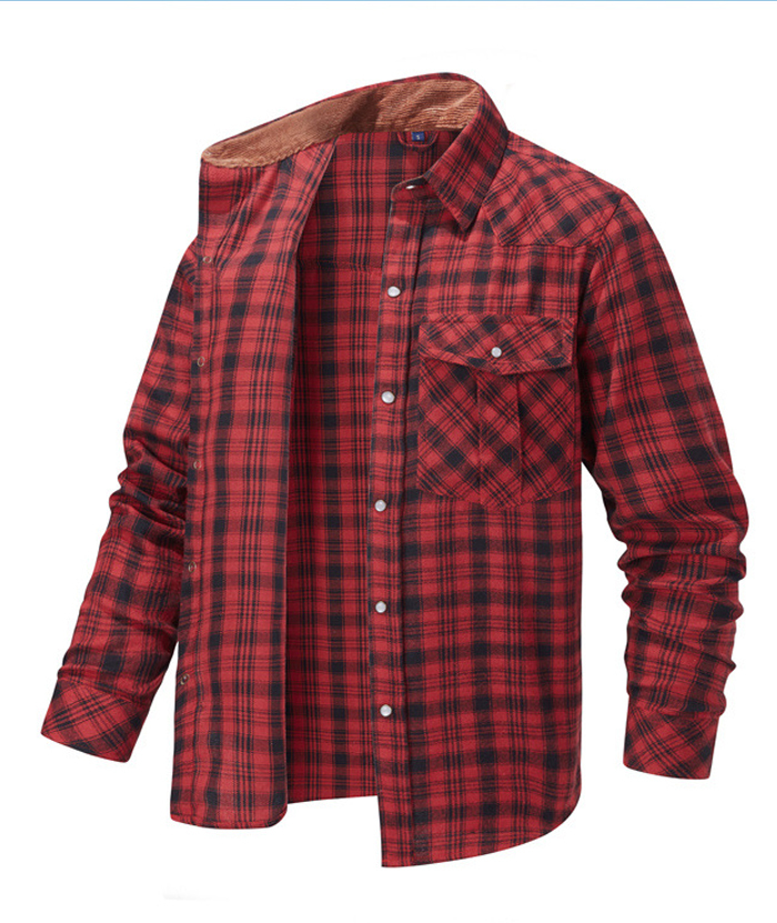 ZITY Men's Button Down Long Sleeved Plaid Flannel Shirt-DUMLT05319|Zitysports