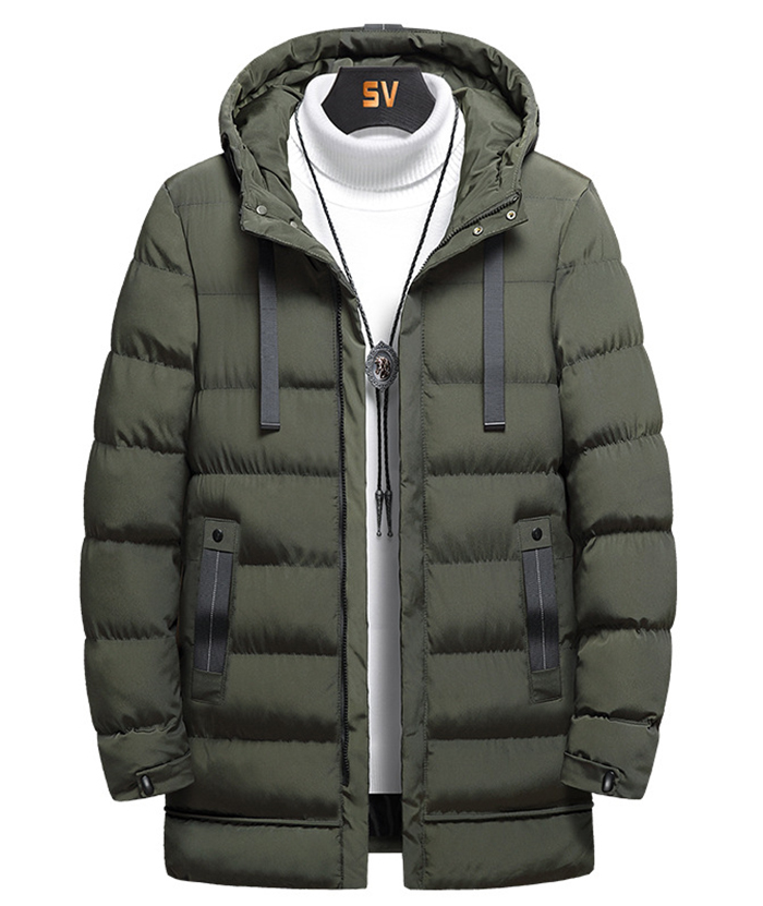 ZITY Men's Full Zipper Hooded Puffer Jacket-DUMCO05579