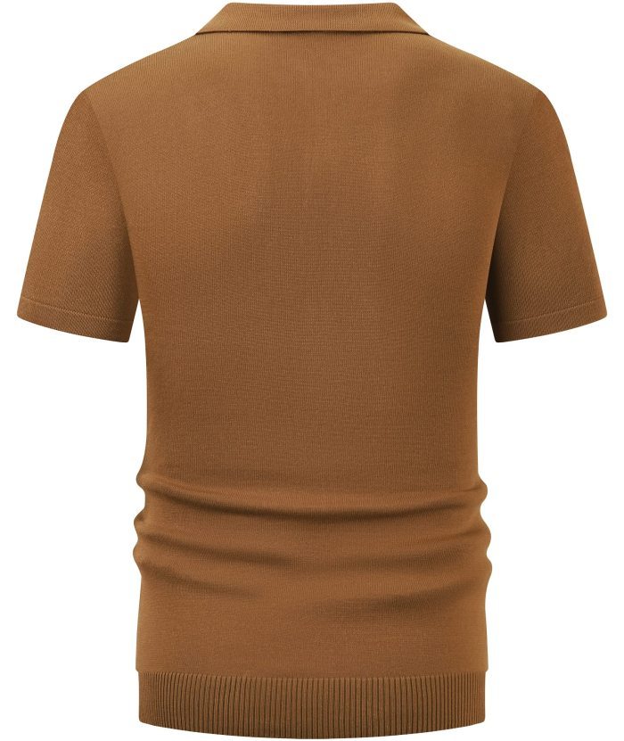 ZITY Men's Knit Polo Shirt Vintage Summer Casual Shirt Pullover-RV57F74625705|Zitysports