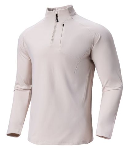 ZITY Men's Quarter Zip Long Sleeve Polo Shirt-88120