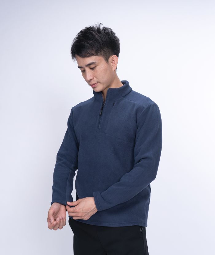 ZITY Men's 1/4 Zip Up Long Sleeve Polo Shirt-8843