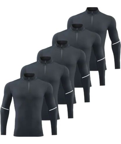 5 Pack Men's Stand Collar Dri Fit Sports Compression Shirt-DZUHE00190