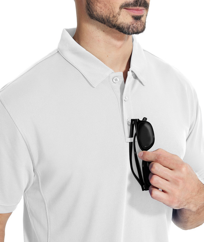 3 Pack Men's Button Up Dri Fit Sports Polo Shirt-CZUHE00101