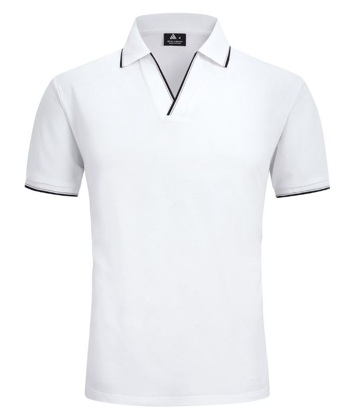 ZITY Men's V Neck Slim Fit Golf Polo Shirt-CUMPO01157