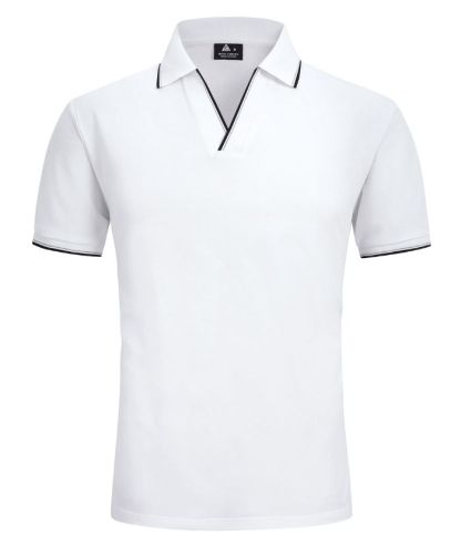 ZITY Men's V Neck Slim Fit Golf Polo Shirt-CUMPO01157