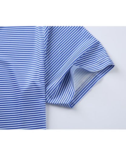 ZITY Men's Button Up Stripe Polo Shirt-CFMPO00062