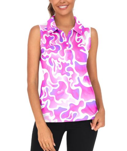 ZITY Women's Slim Fit V Neck Golf Polo Shirt-CUWBP02298