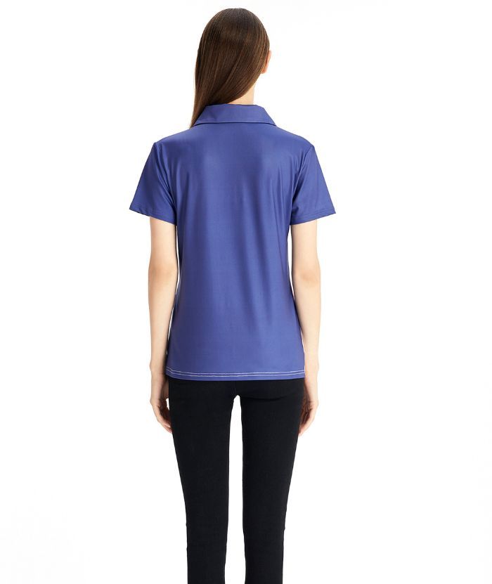 ZITY Women's Slim Fit V Neck Golf Polo Shirt-CFWZZ00034