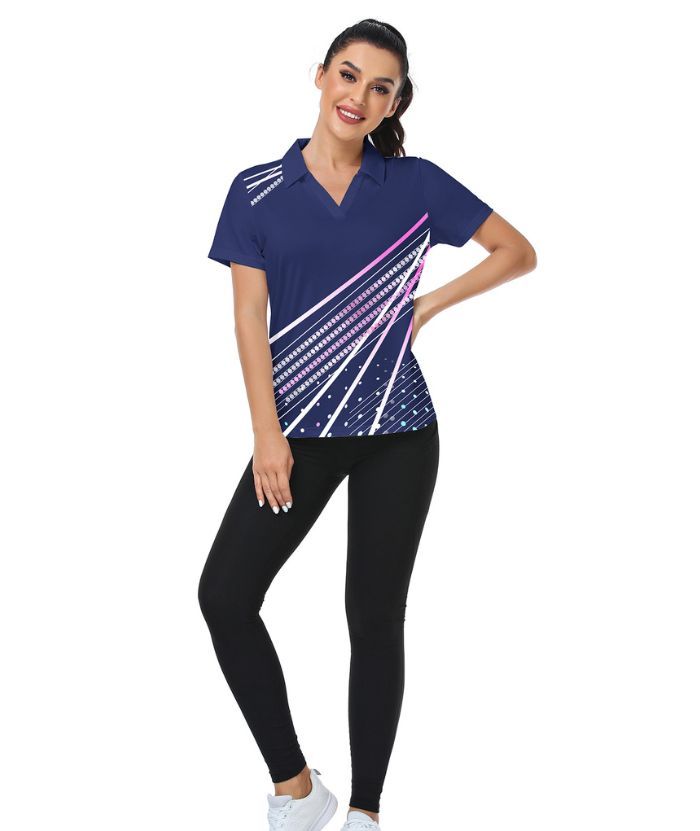ZITY Women's Dri Fit V Neck Golf Polo Shirt-CFWZZ00035