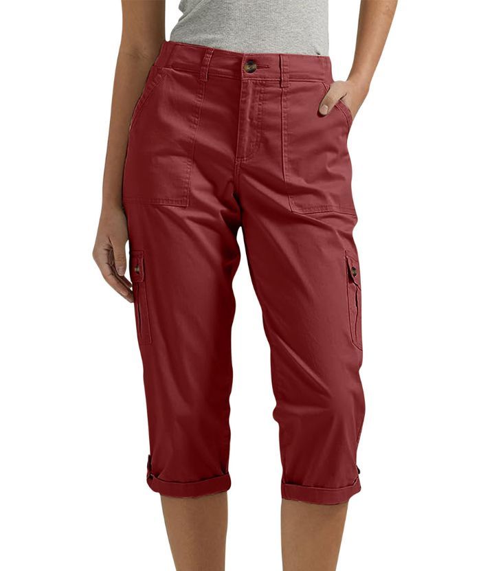 ZITY Women's Solid Color Multi Pocket Three Quarter Pant-DUWCS06170