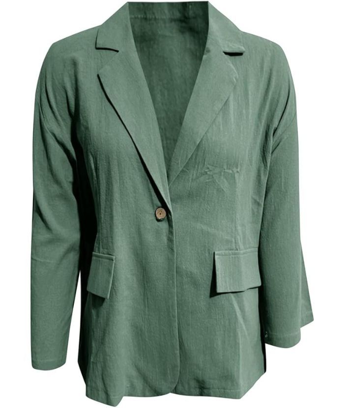 ZITY Women's Solid Color Single Button Thin Coat