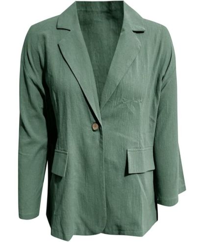 ZITY Women's Solid Color Single Button Thin Coat