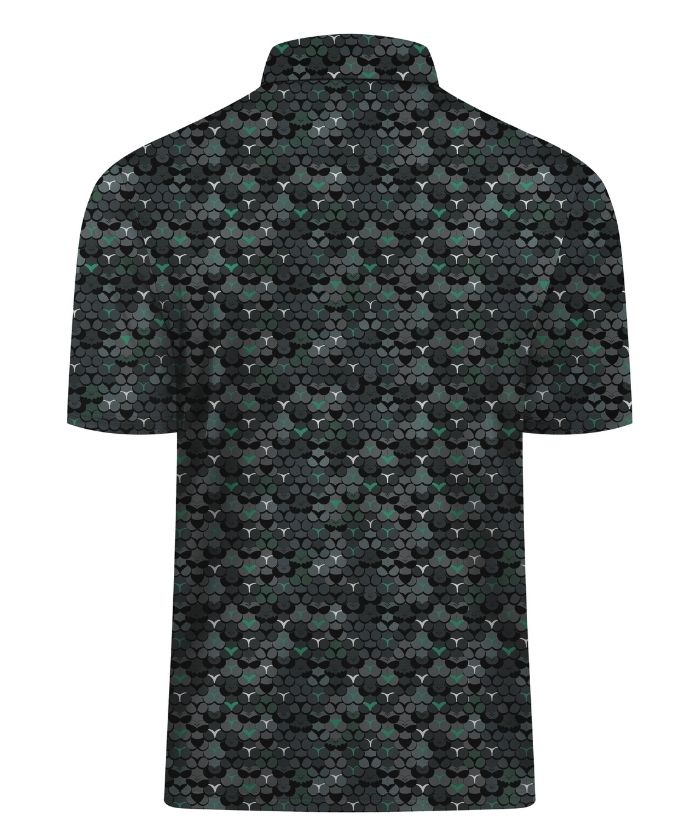 ZITY Men's Button Up Slim Fit Printed Polo Shirt-CUMPO05189