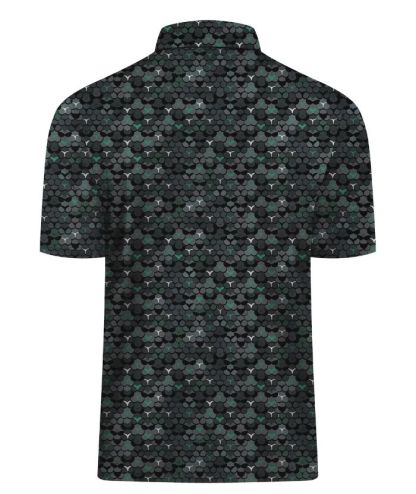 ZITY Men's Button Up Slim Fit Printed Polo Shirt-CUMPO05189