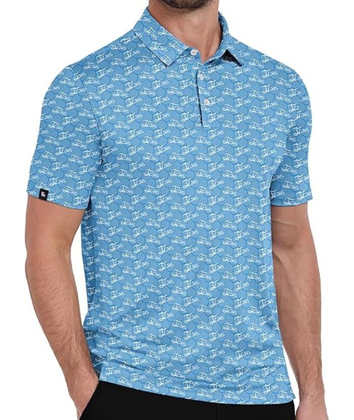 ZITY Men's Button Up Casual Print Polo Shirt-CUMPO06176