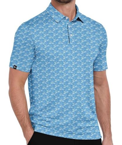 ZITY Men's Button Up Casual Print Polo Shirt-CUMPO06176