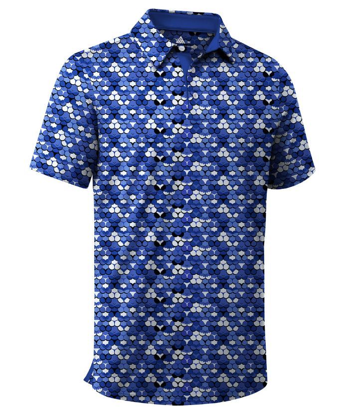 ZITY Men's Button Up Slim Fit Printed Polo Shirt-CUMPO05189