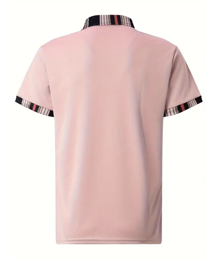 ZITY Men's Striped Collar Golf Polo Shirt-ZPK010465 | Zitysports