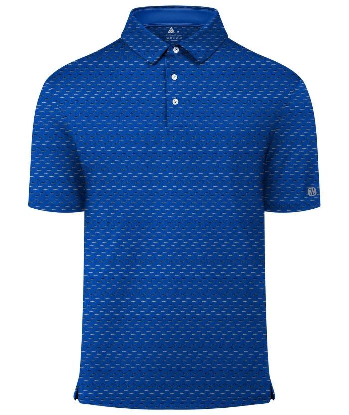 ZITY Men's Button Up Slim Fit Printed Polo Shirt-CUMPO05189
