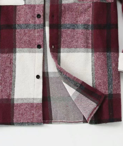 ZITY Men's Button-Up Slim Fit Plaid Flannel Shirt-DUMLT05330|Zitysports