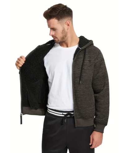 ZITY Men's Warm Fleece Solid Color Casual Zip Up Hoodie-ZPK005323 | Zitysports