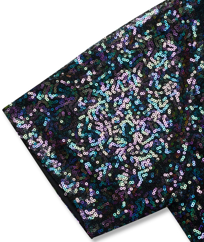 ZITY Men's 70s Disco Sparkle Polo Shirt-CFMPO00106