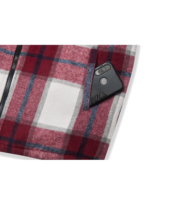 ZITY Men's  Sherpa Lined Soft Warm  Plaid Hooide Jacket-ZPK006045|Zitysports