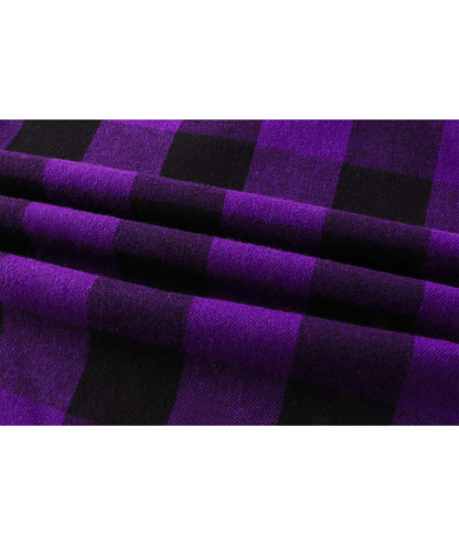 ZITY Men's Color Block Pattern Long Sleeve Casual Plaid Flannel Shirt-ZPK006185 | Zitysports