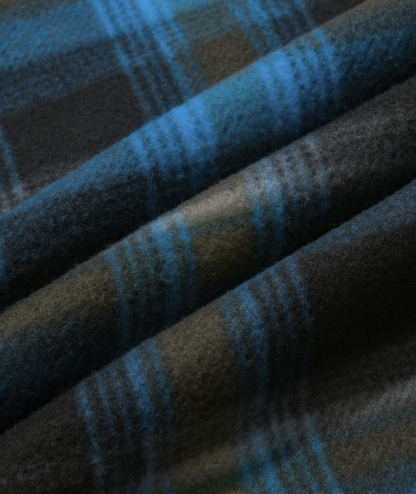 ZITY Men's Long Sleeve Full Zipper Fleece Plaid Hoodie-CFMGF00001